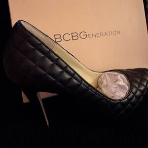 BCBGeneration Quilted Black Heels